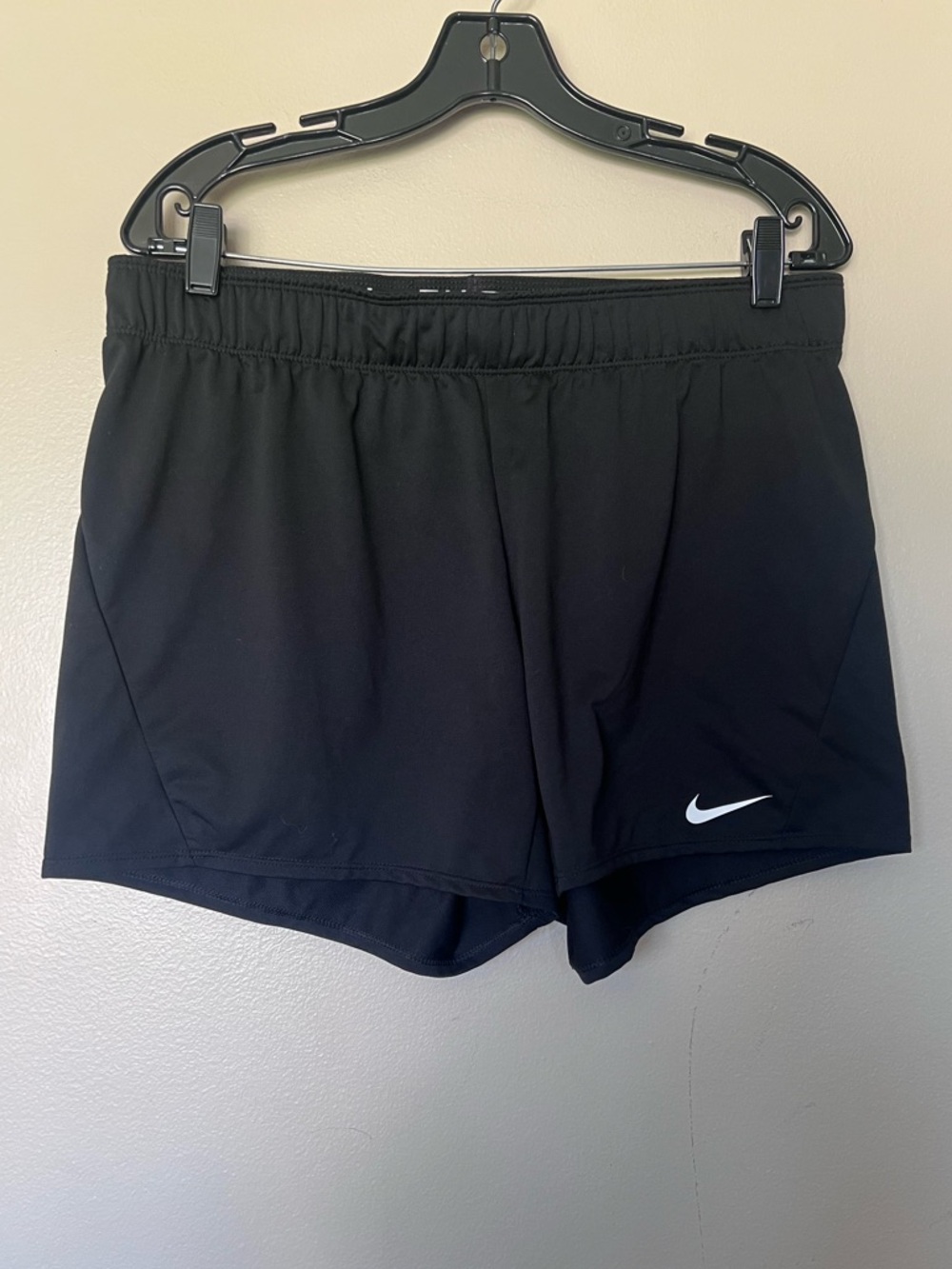 Nike Women's Black Running Shorts with White Swoosh